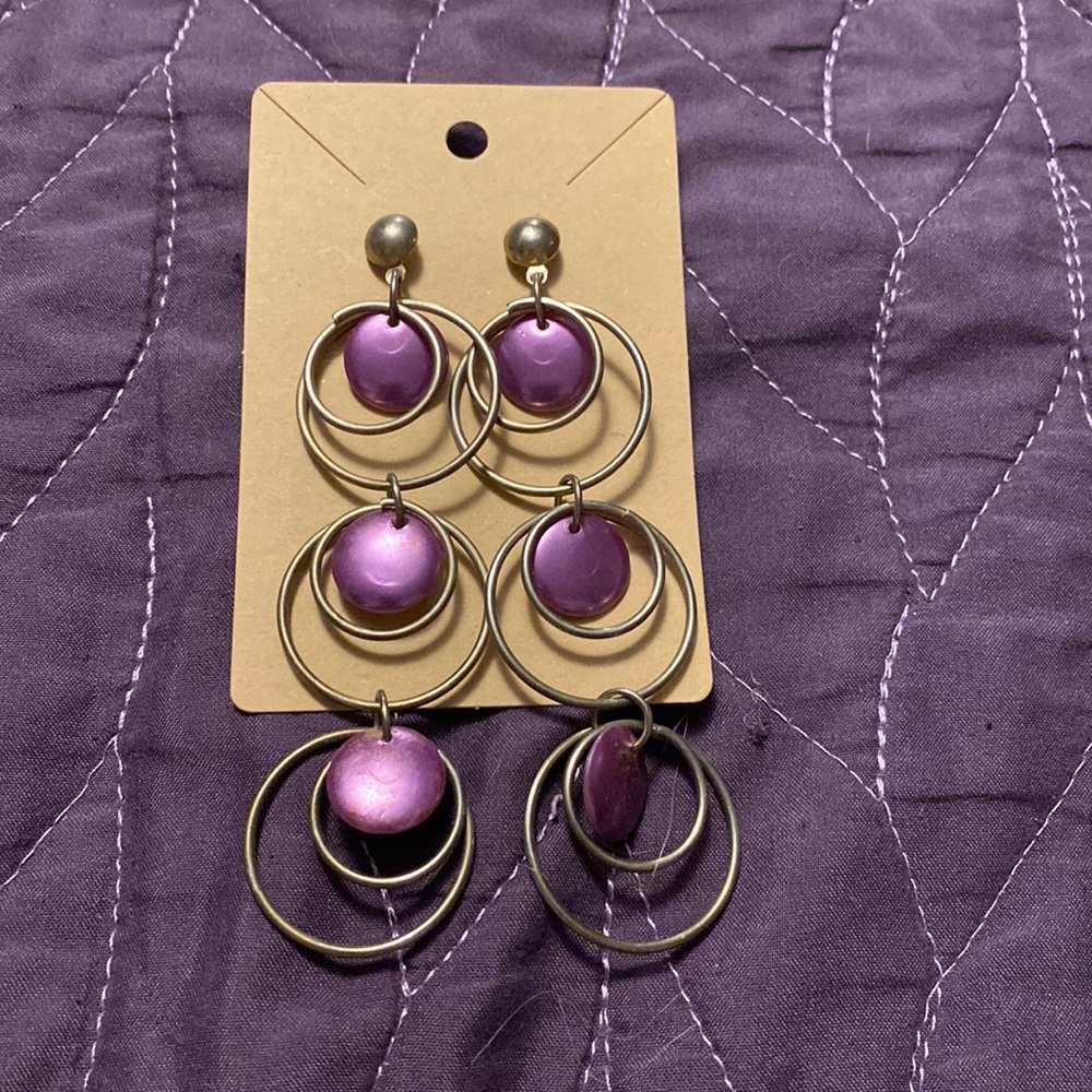 Gold and purple hoops